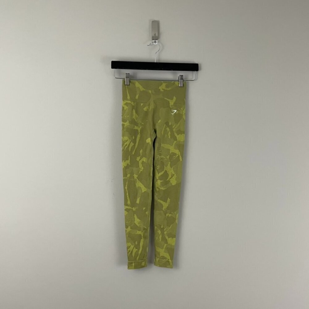 Gymshark Adapt Camo Seamless Leggings Savanna Griffin Green Size XS